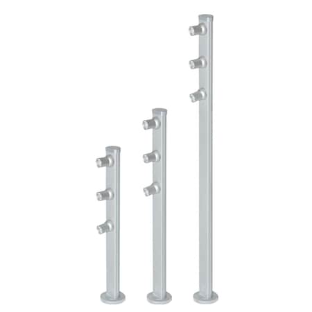 Jesco 15 in. 3 LED Mizar Pole, 5000K - Silver SD105CC152550-S